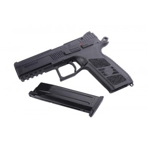 Страйкбольный пистолет KJW CZ P-09 Black GBB, черный, металл, модель P-09.GAS